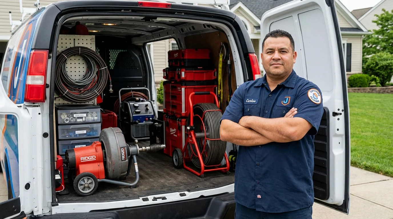Professional drain cleaning equipment and Johns Plumbing LLC plumber in Compton