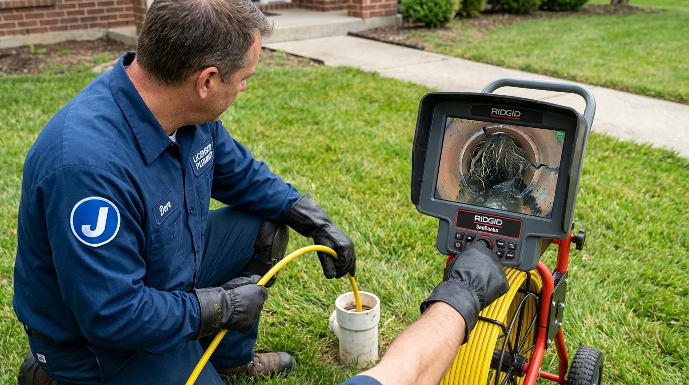 Sewer camera inspection being performed by Johns Plumbing LLC in Compton
