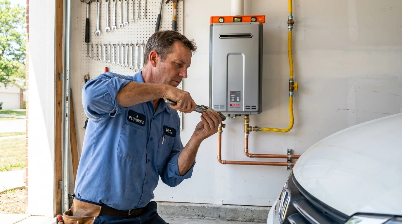 Tankless water heater installation by a Johns Plumbing LLC plumber in Compton